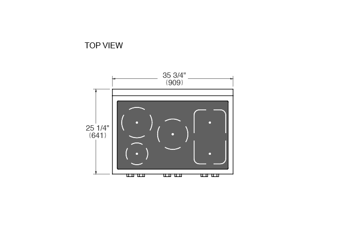 36 5 Induction Zones Rangetop Carbonio | Bertazzoni